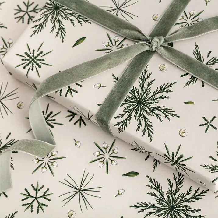 Festive Foliage-Ivory-Christmas Gift Wrap