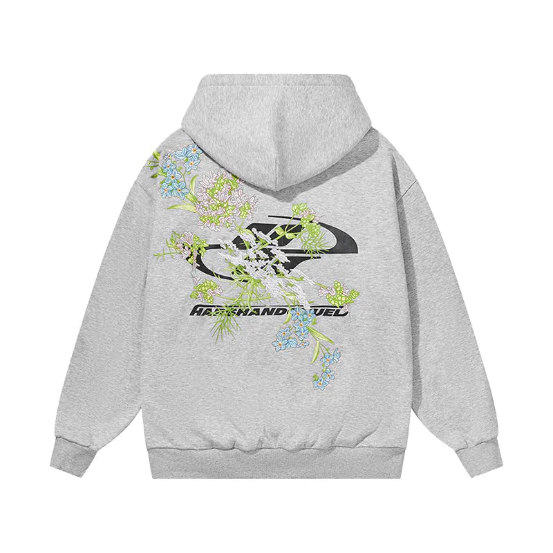 Floral Embroidery Logo Hoodie