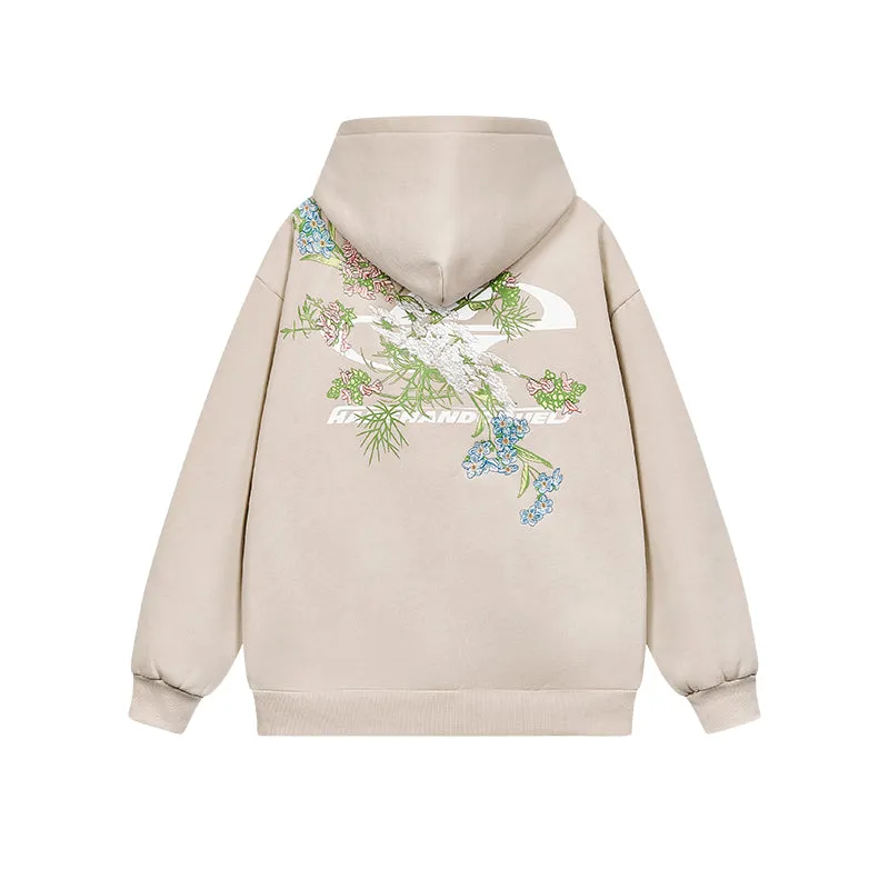 Floral Embroidery Logo Hoodie