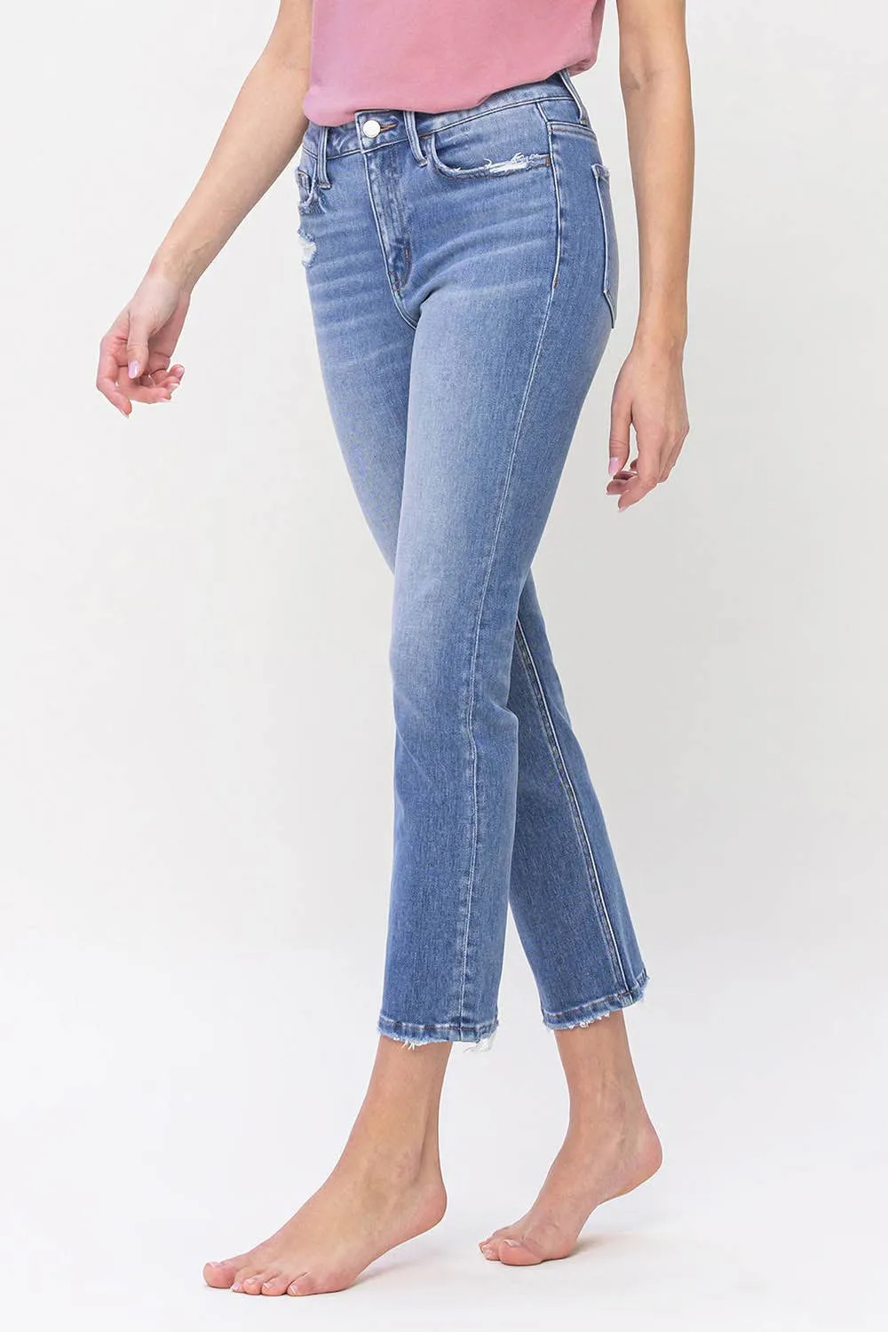 FLYING MONKEY - HIGH RISE SLIM STRAIGHT JEANS F5217: WILLING / 24