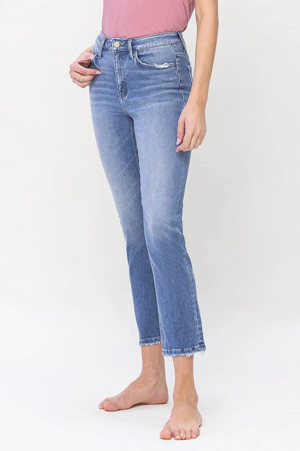 FLYING MONKEY - HIGH RISE SLIM STRAIGHT JEANS F5217: WILLING / 24