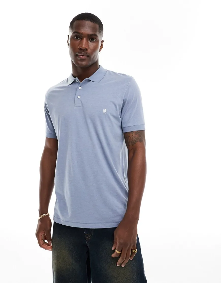 French Connection Mens French Connection polo in light blue melange