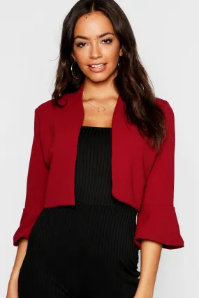 Frill Sleeve Crop Blazer