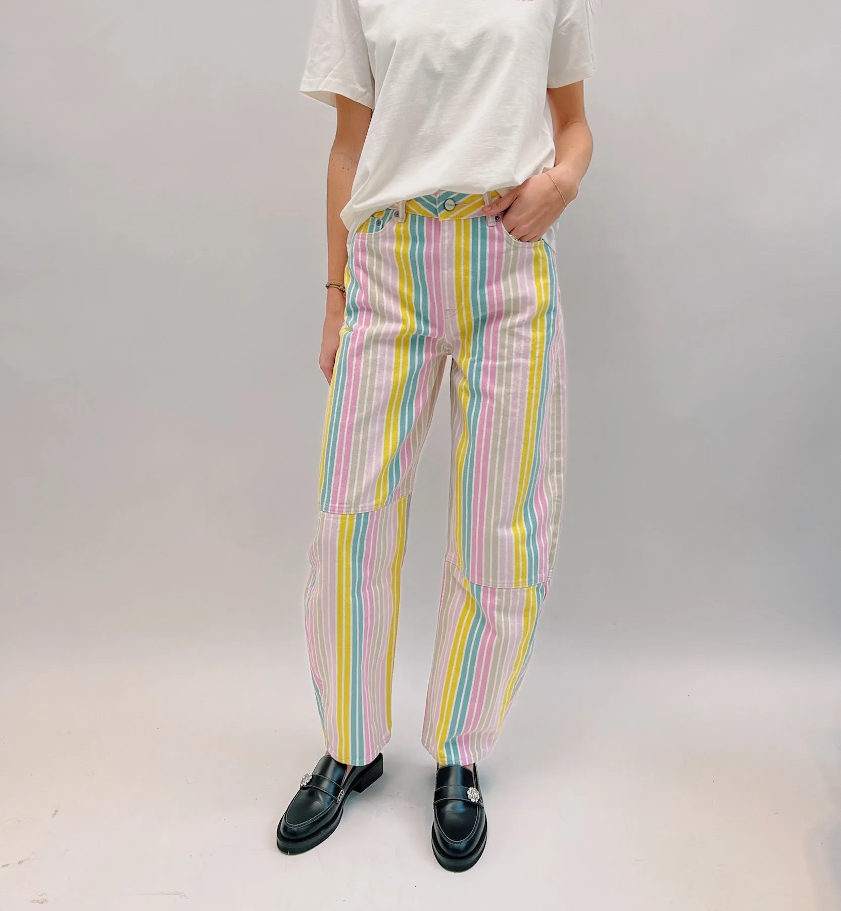 GANNI Multicolour Stripe Denim Jeans