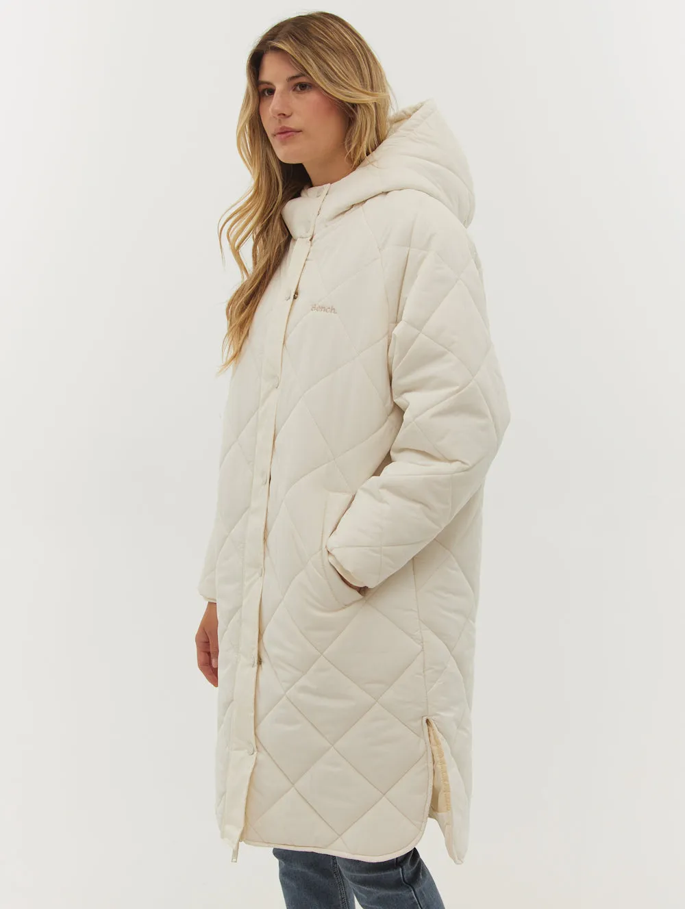    Genie Diamond Quilted Midi Parka  