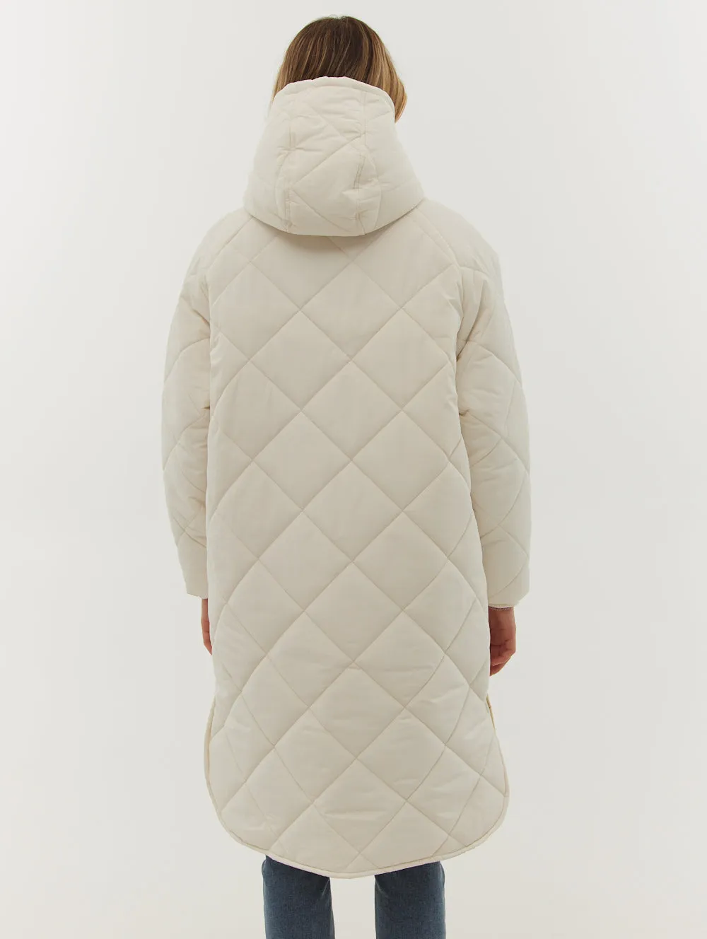    Genie Diamond Quilted Midi Parka  