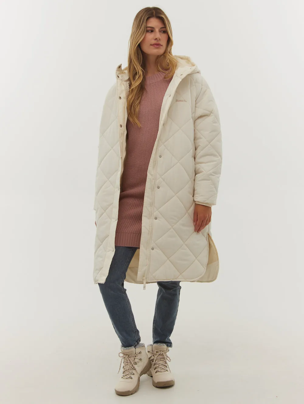    Genie Diamond Quilted Midi Parka  