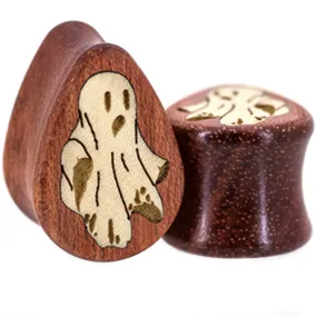 Ghost Wood Teardrop Inlay Plugs