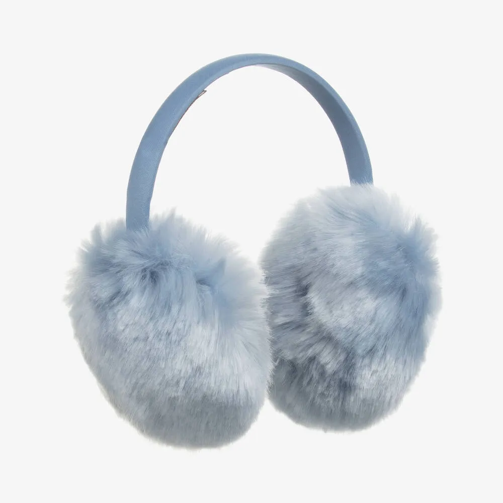 Girls Blue Faux Fur Earmuffs