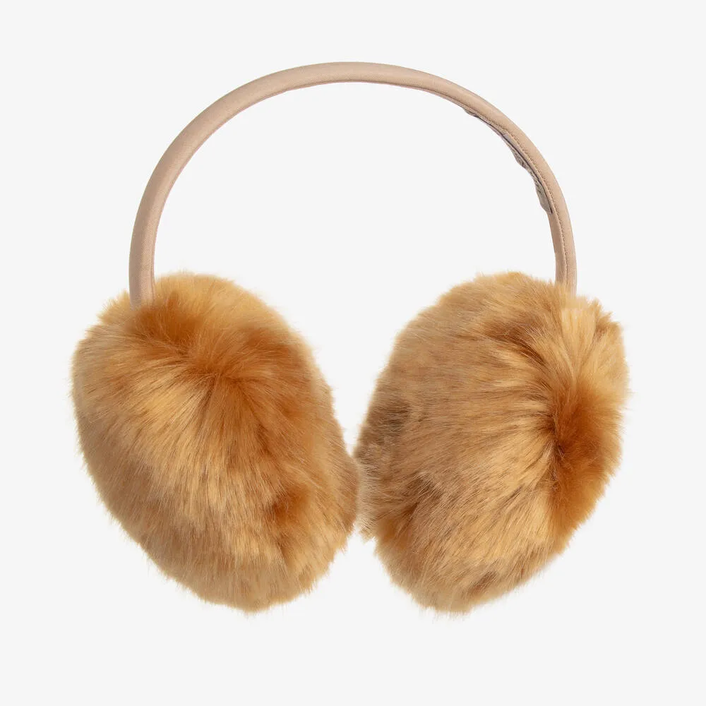 Girls Brown Faux Fur Earmuffs