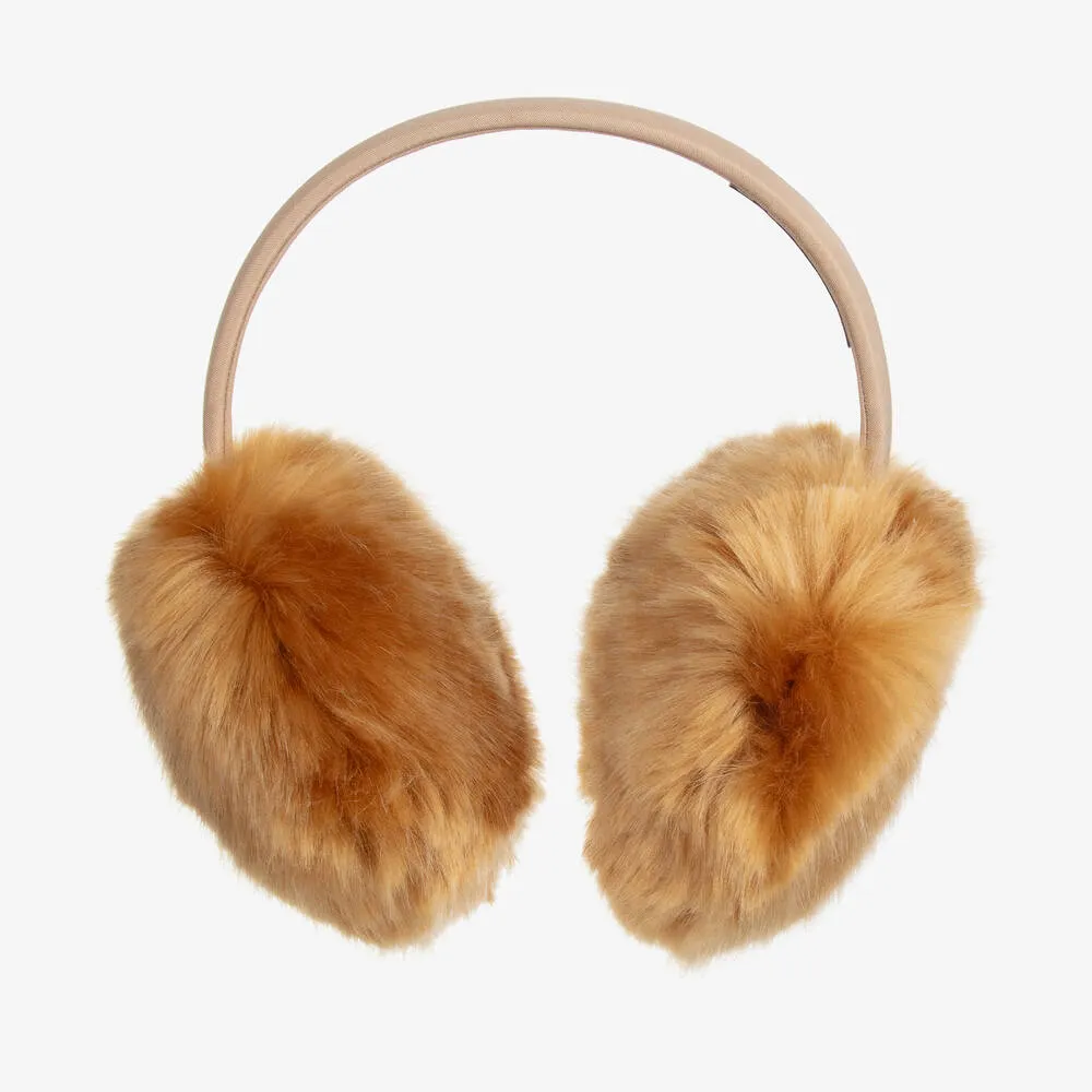 Girls Brown Faux Fur Earmuffs