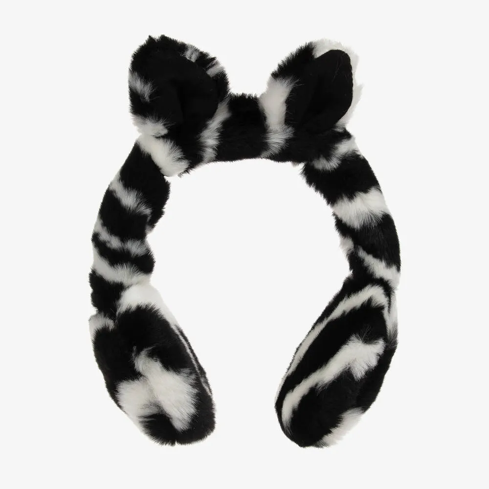 Girls Zebra Faux Fur Earmuffs