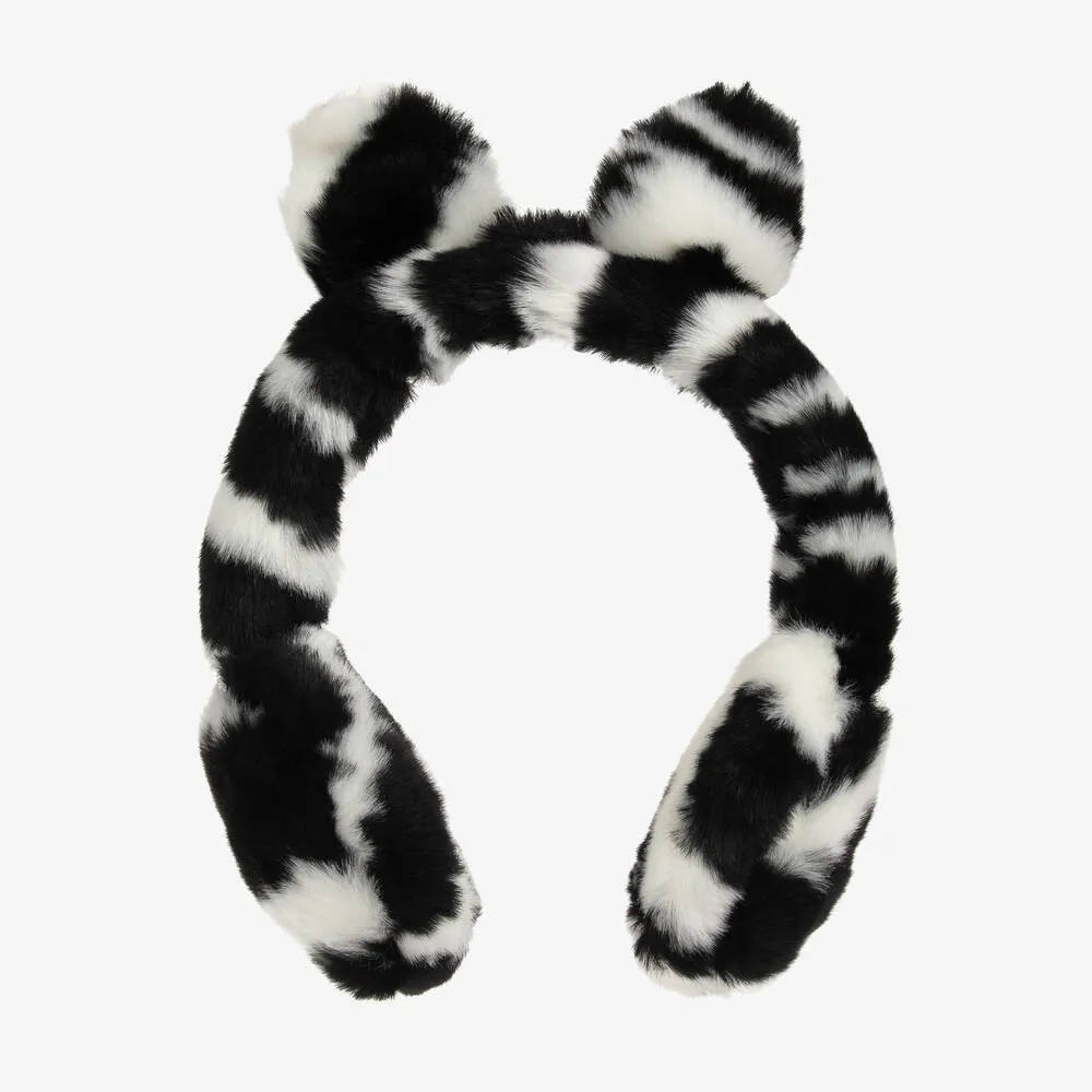 Girls Zebra Faux Fur Earmuffs