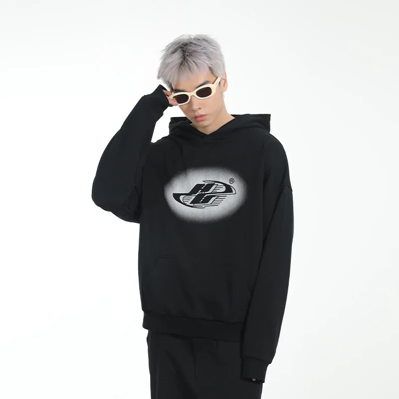 Gradient Ink Jet Dynamic Logo Printed Hoodie