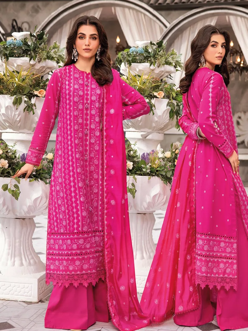 Gul Ahmed Premium Embroidered Lawn Unstitched 3Pc Suit SP-42002