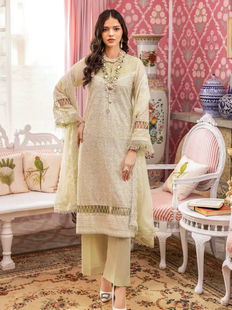 Gul Ahmed Premium Embroidered Swiss Voile Unstitched 3Pc Suit LSV-42021