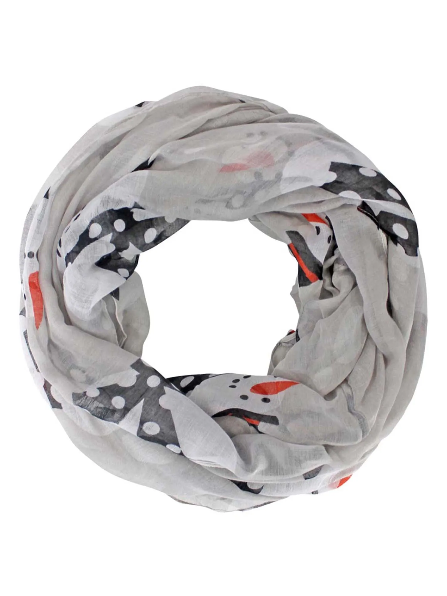 Happy Snowman Christmas Circle Infinity Scarf