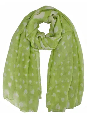 Heart Print Sheer Summer Scarf