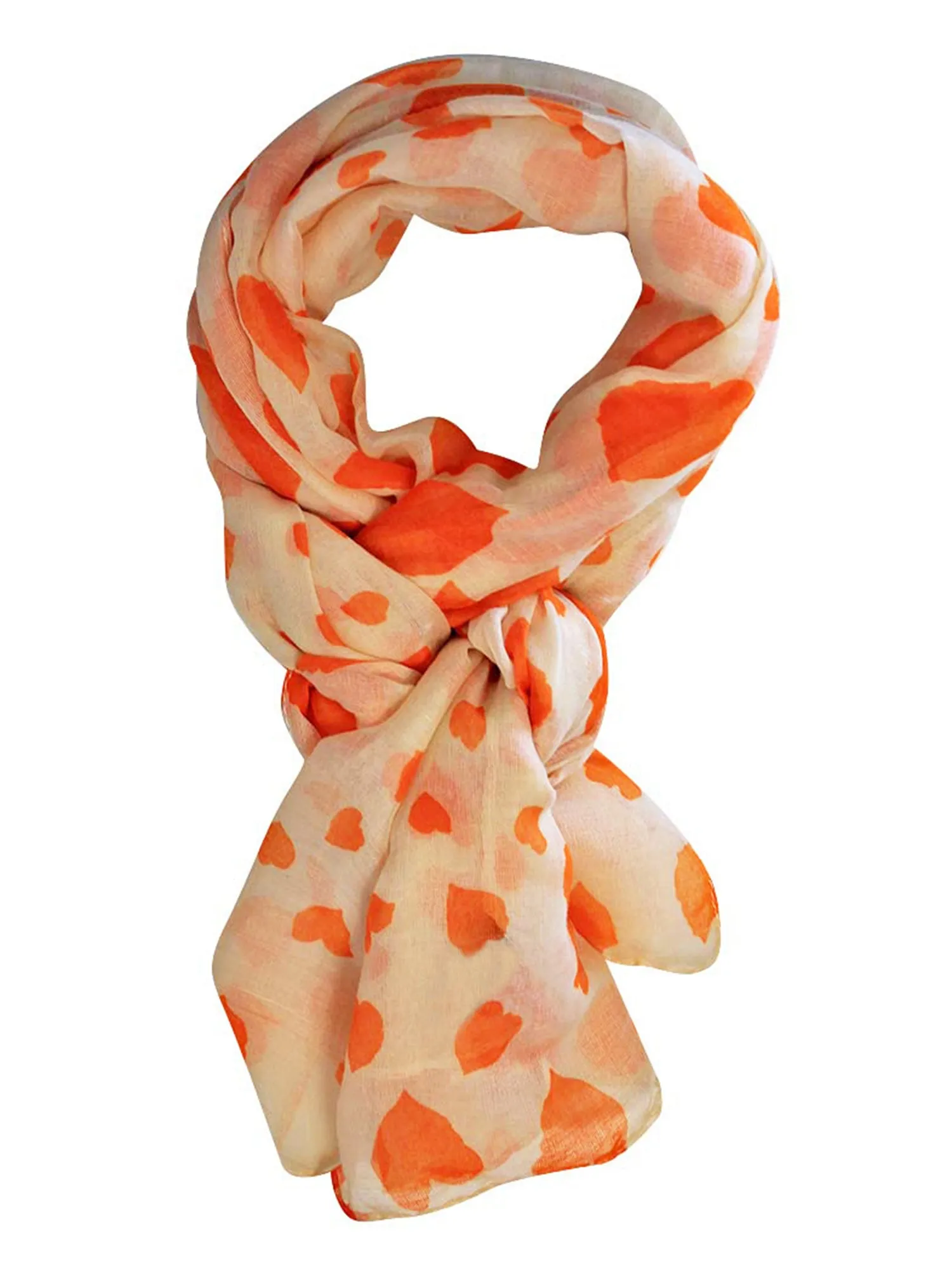 Heart Print Sheer Summer Scarf