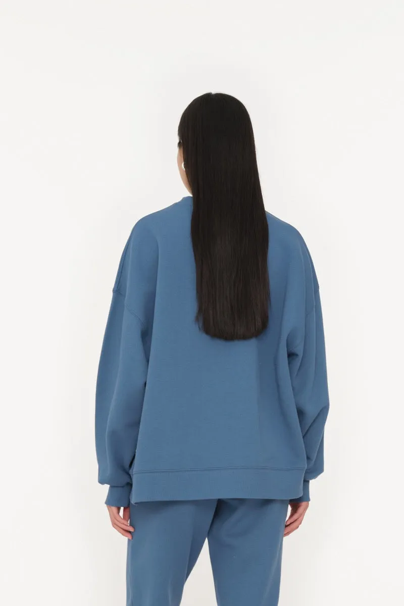 HEAVY CREWNECK SWEATER BLUE HORIZON - ROTATE SUNDAY