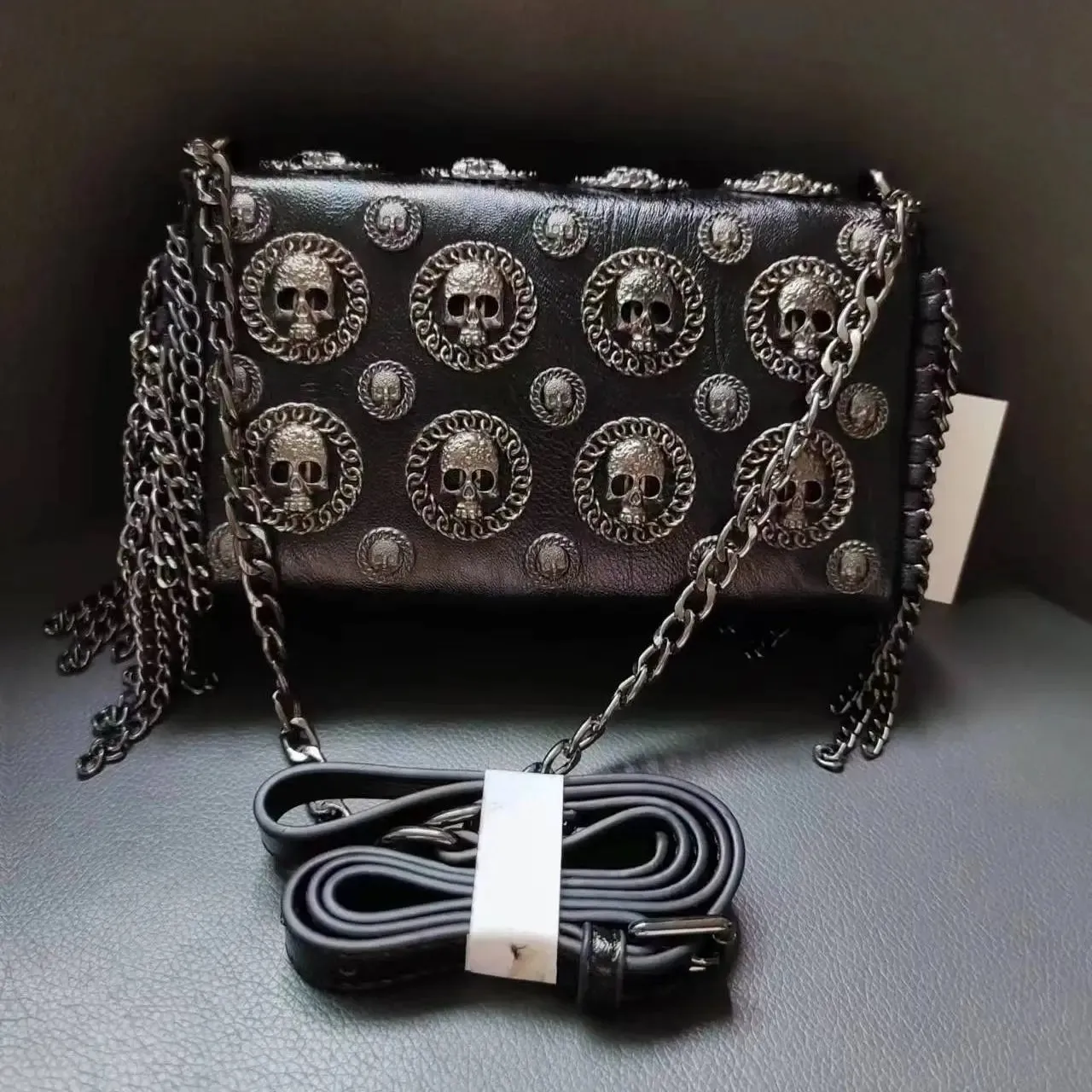 High-Quality Party Punk Skull Crossbody Bag - Girls' Messenger Handbag