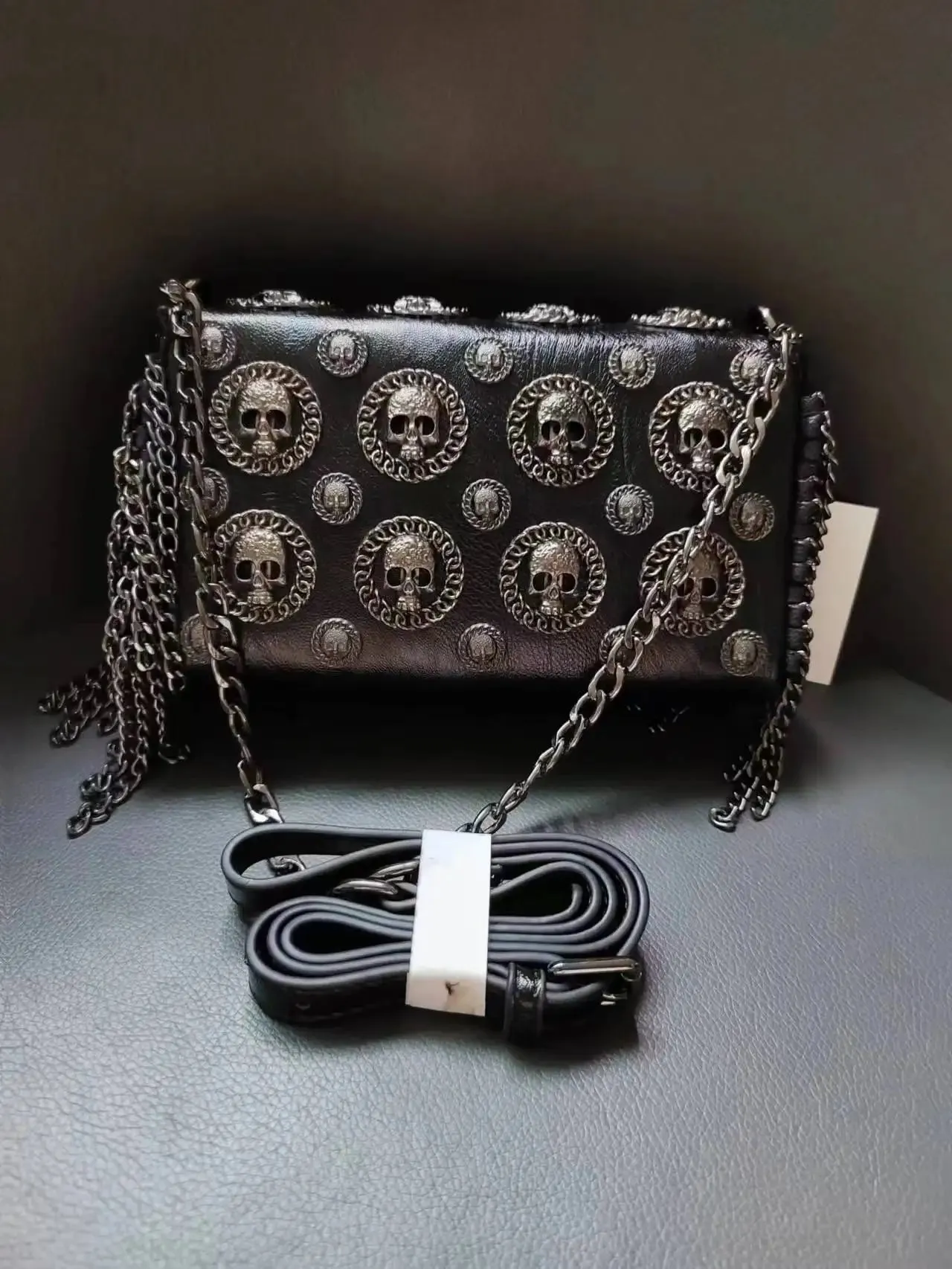 High-Quality Party Punk Skull Crossbody Bag - Girls' Messenger Handbag