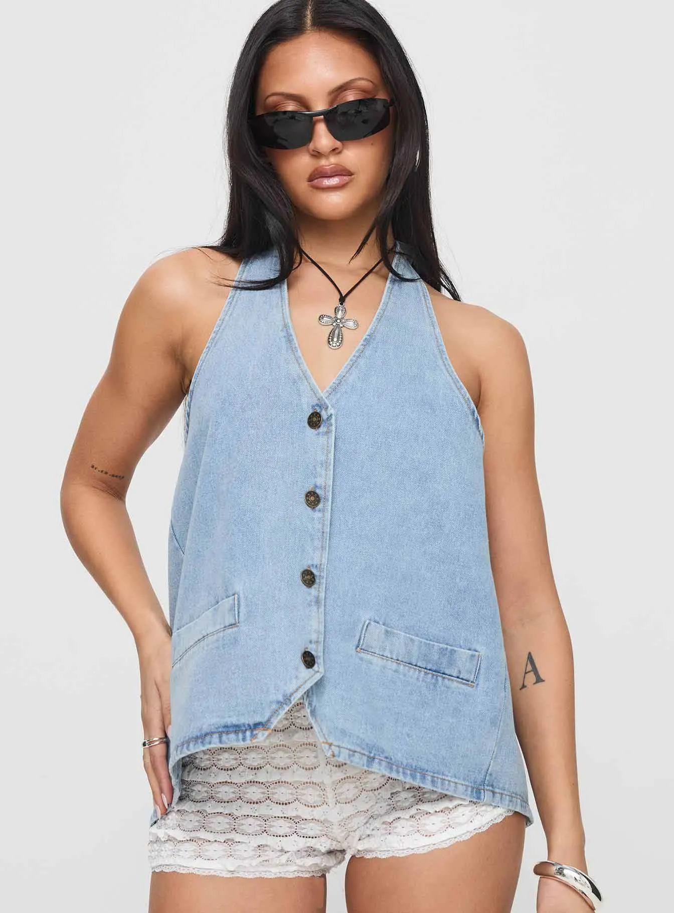 Hills Halter Washed Blue