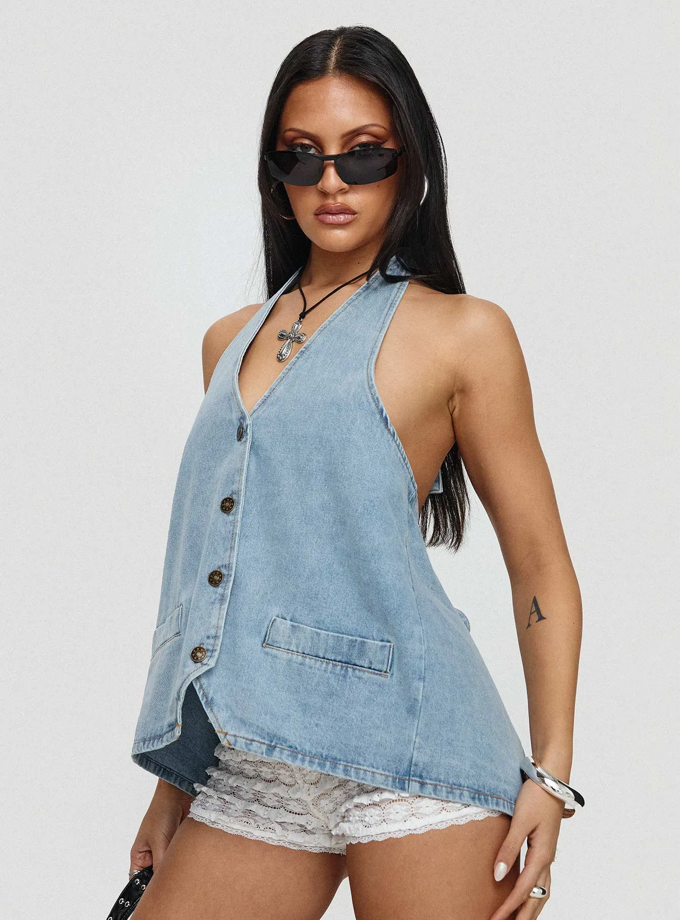 Hills Halter Washed Blue