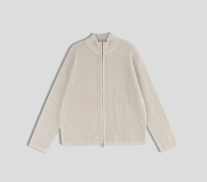 HUE  |[Huecloset]★Linen Scotch Zip-Up Cardigan (4 color)