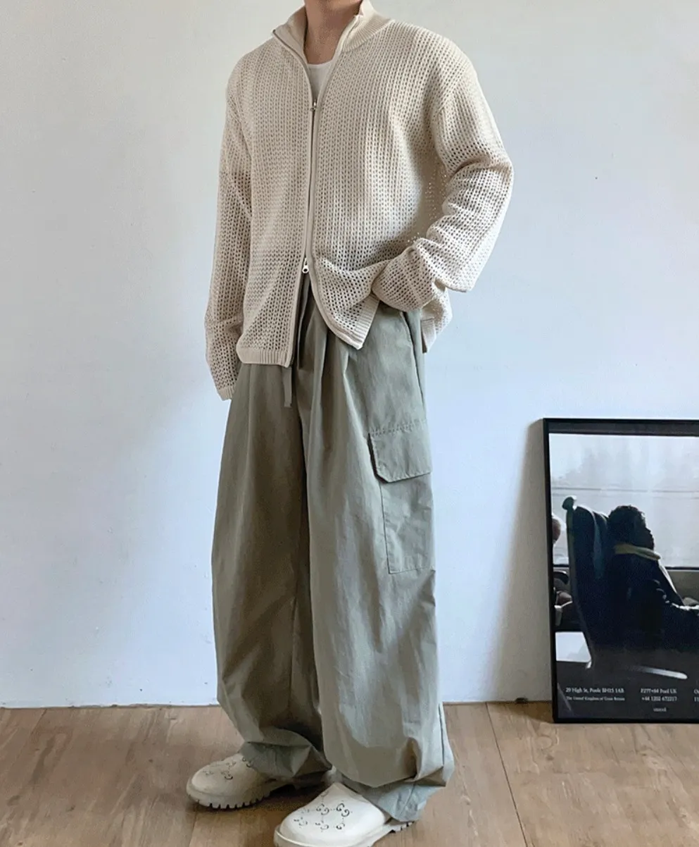 HUE  |[Huecloset]★Linen Scotch Zip-Up Cardigan (4 color)