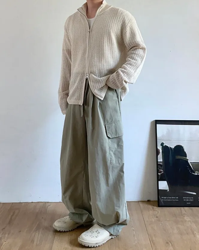 HUE  |[Huecloset]★Linen Scotch Zip-Up Cardigan (4 color)