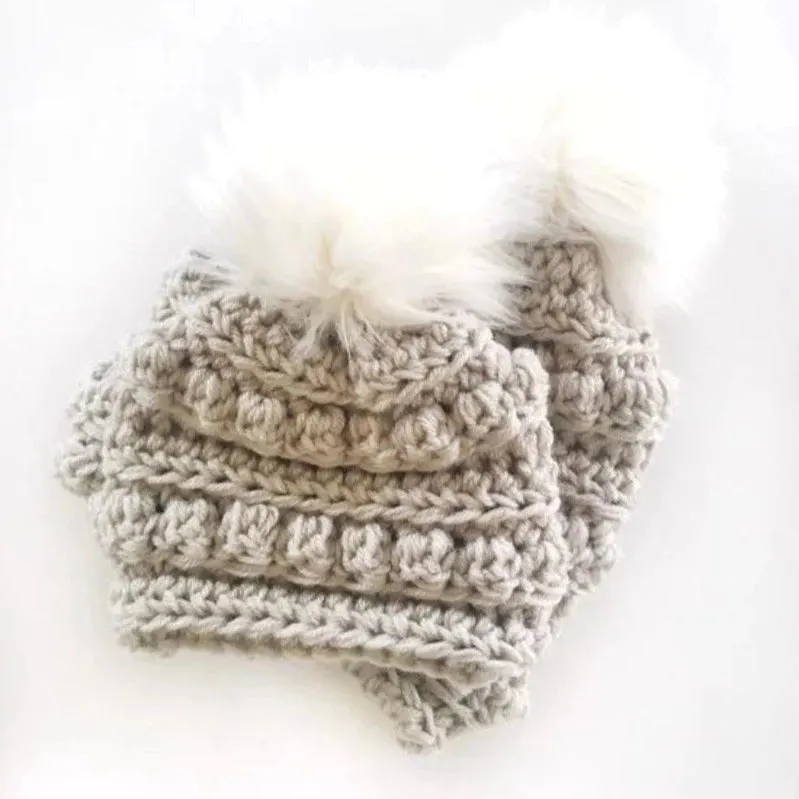 I'm In The Loop Linen Toddler Bobble Beanie