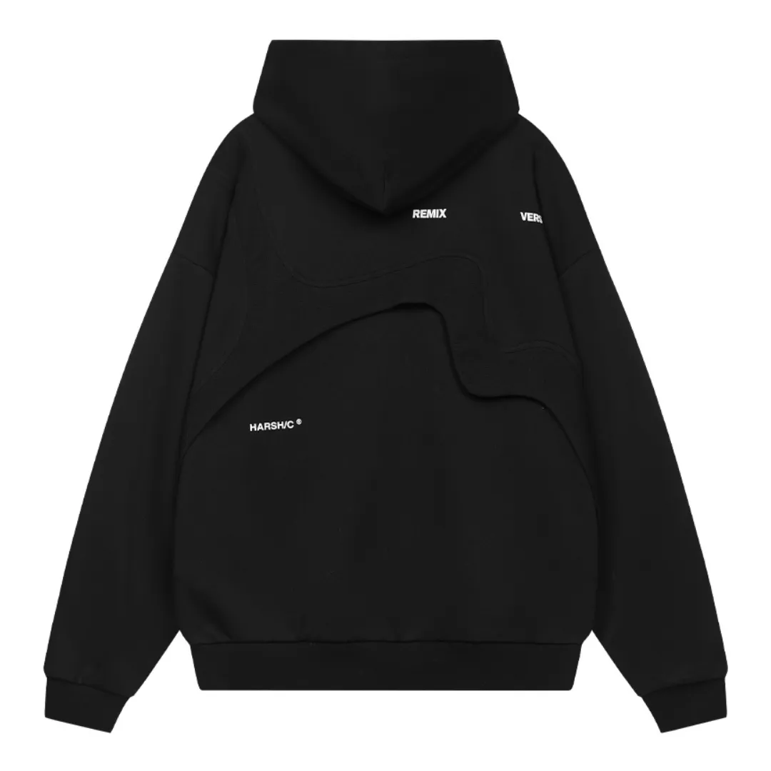 Irregular Deconstructed Stitched Hoodie