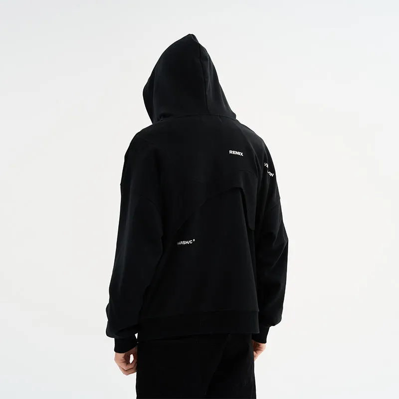 Irregular Deconstructed Stitched Hoodie