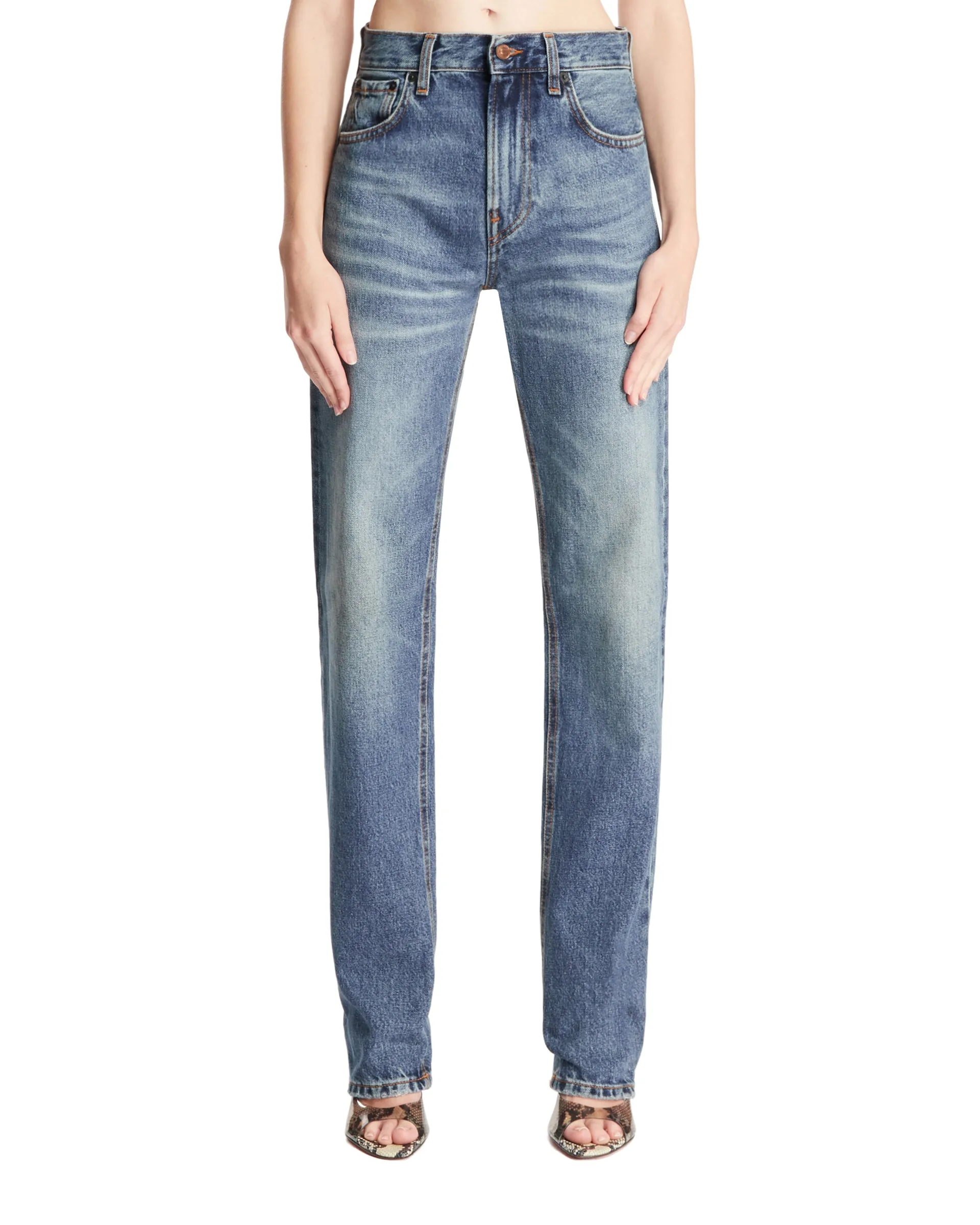 Jeans Blu A Gamba Dritta