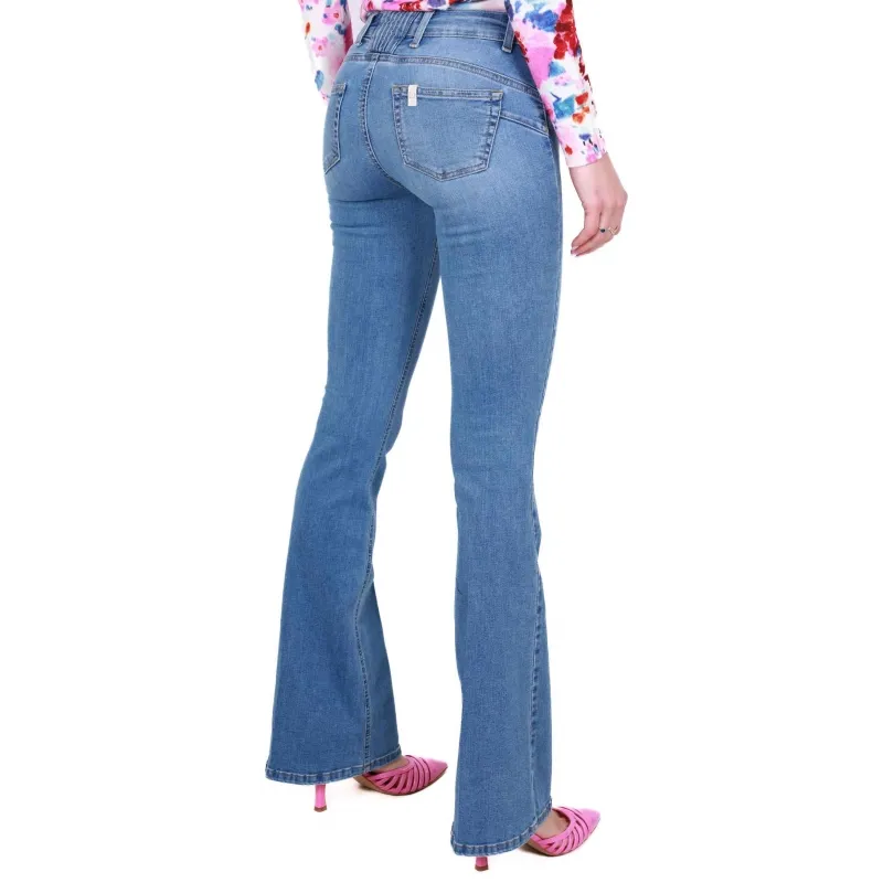 JEANS FLARE IN DENIM STRETCH, BLU