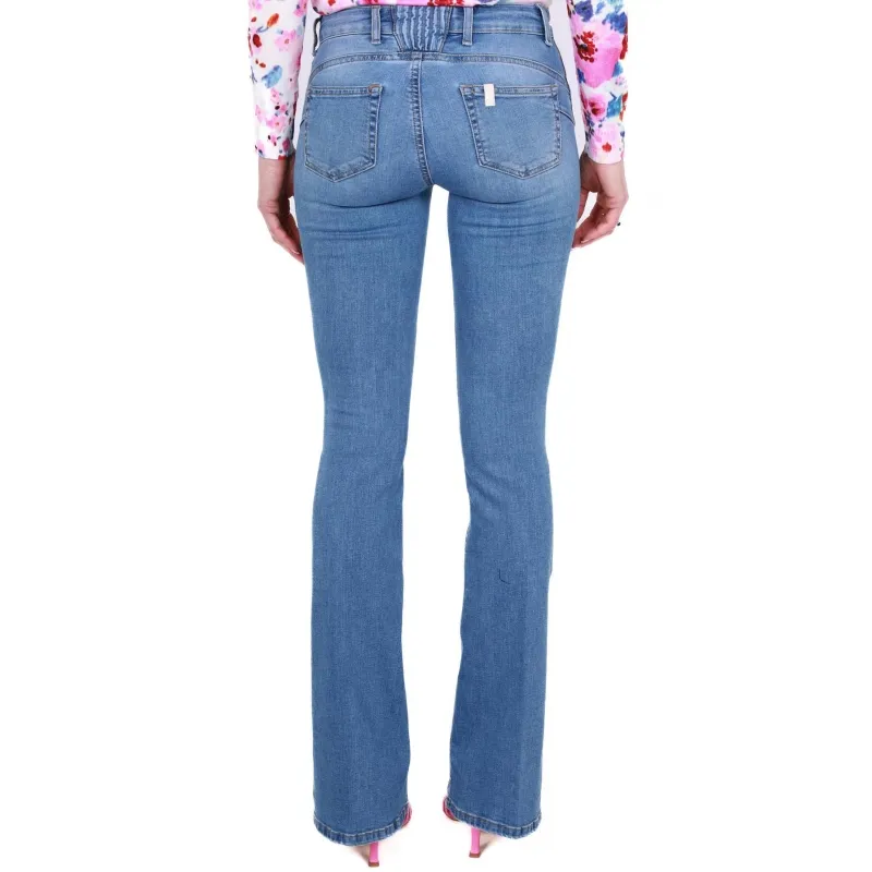 JEANS FLARE IN DENIM STRETCH, BLU