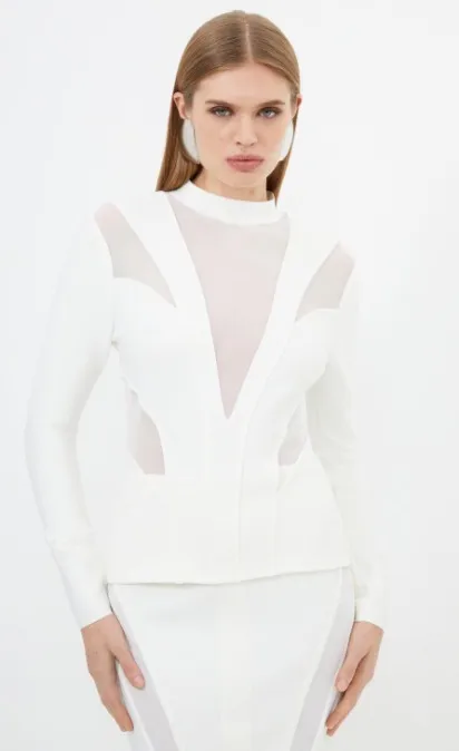 Karen Millen  |Casual Style Long Sleeves Plain Elegant Style