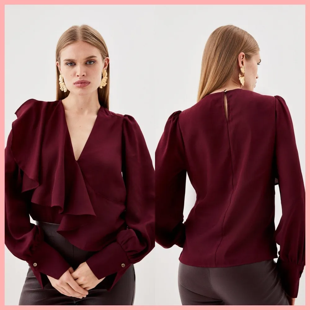 Karen Millen  |Casual Style Long Sleeves Plain Office Style Elegant Style