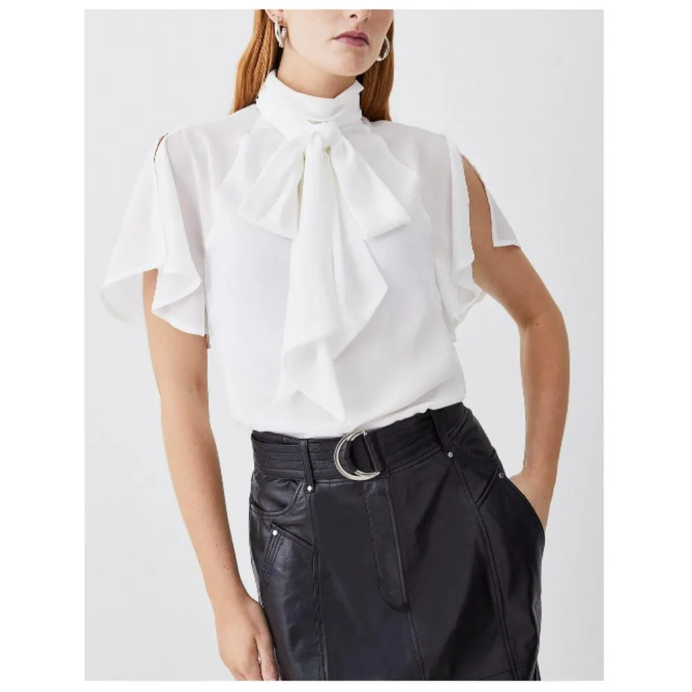 Karen Millen  |Casual Style Plain Short Sleeves Office Style Elegant Style