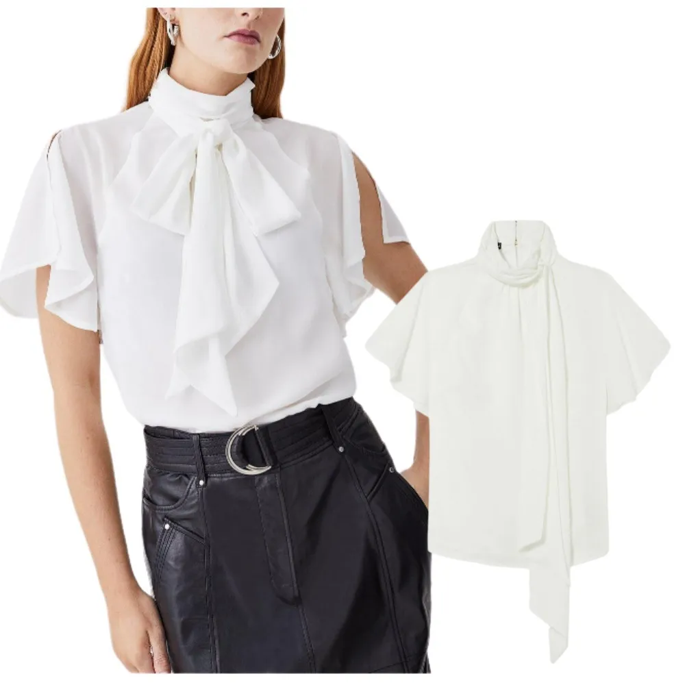 Karen Millen  |Casual Style Plain Short Sleeves Office Style Elegant Style