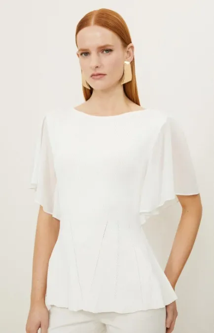 Karen Millen  |Casual Style Plain Short Sleeves Party Style Office Style