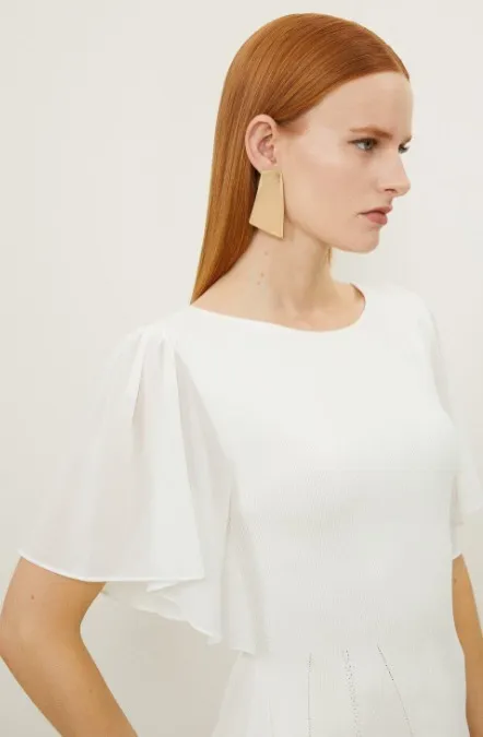 Karen Millen  |Casual Style Plain Short Sleeves Party Style Office Style