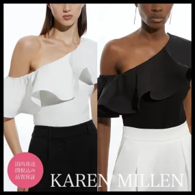 Karen Millen  |Casual Style Sleeveless Street Style Plain Cotton