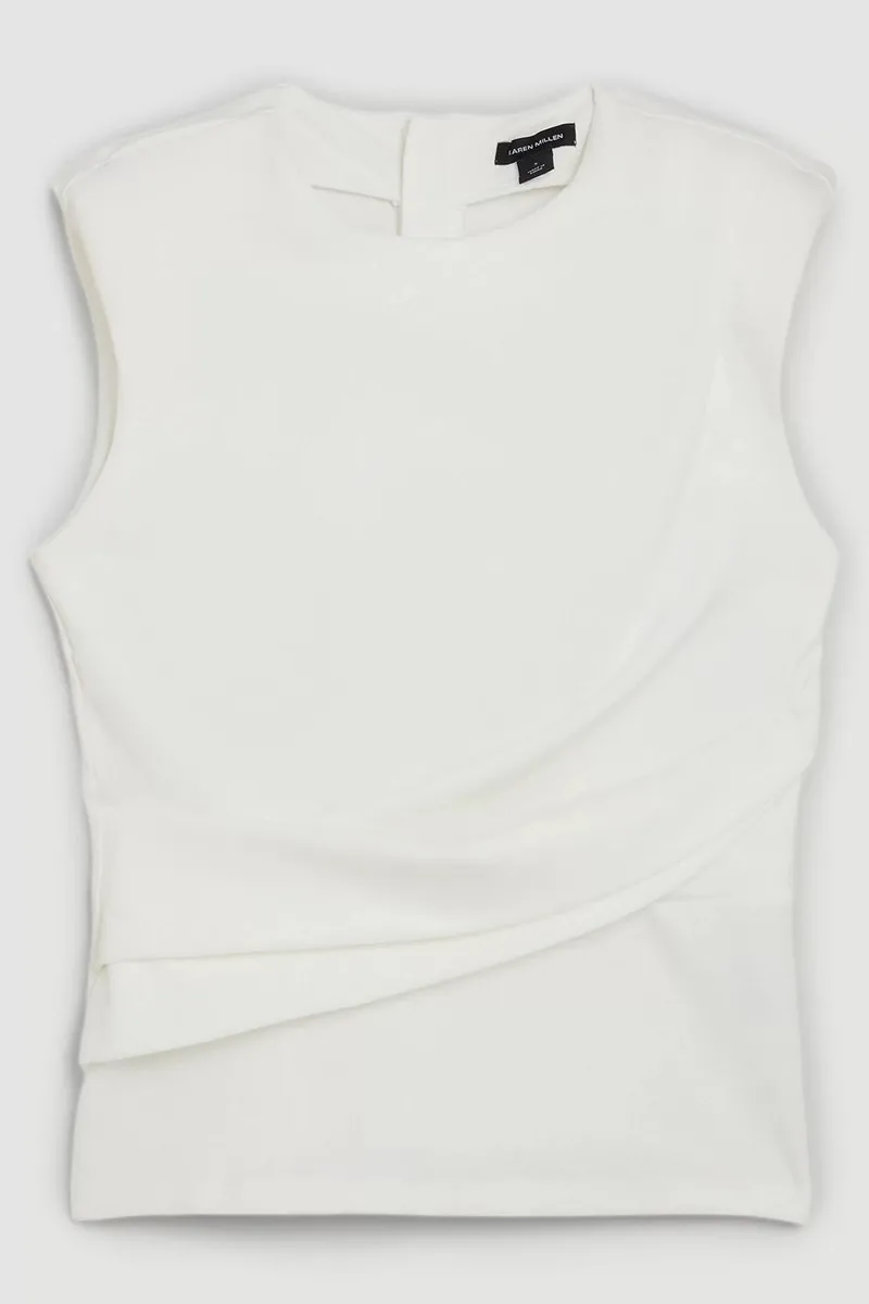 Karen Millen  |Casual Style Sleeveless Street Style U-Neck Plain