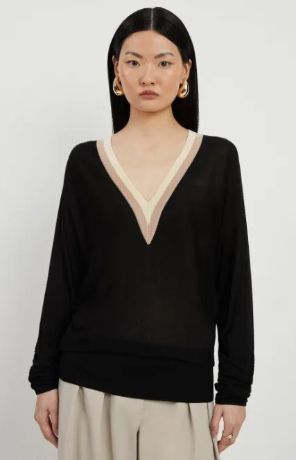 Karen Millen  |Casual Style V-Neck Long Sleeves Plain Party Style