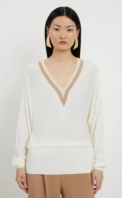 Karen Millen  |Casual Style V-Neck Long Sleeves Plain Party Style