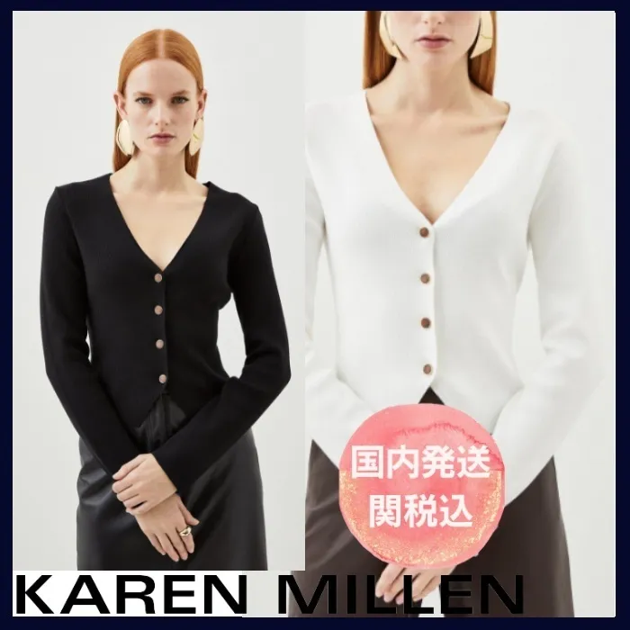 Karen Millen  |Casual Style Wool Long Sleeves Plain Party Style