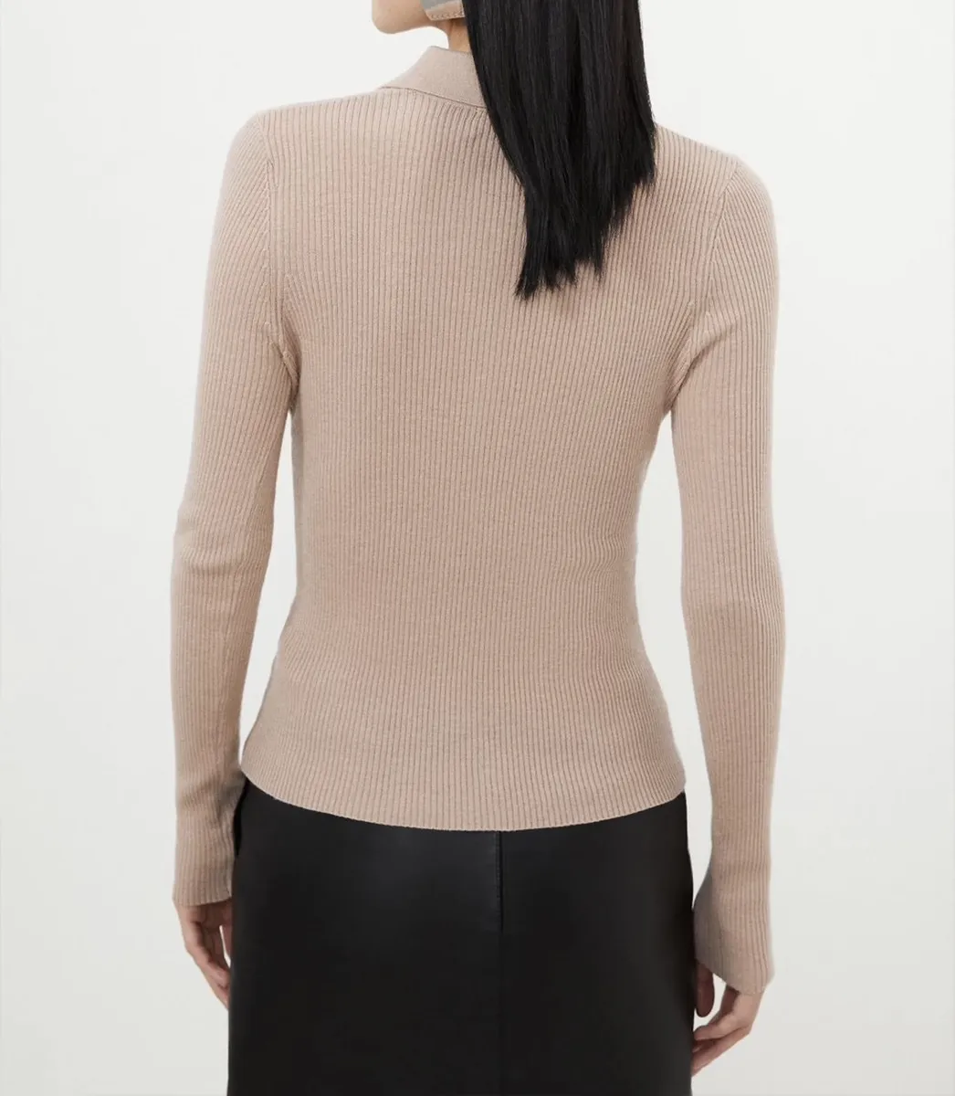 Karen Millen  |Casual Style Wool Rib Street Style Long Sleeves Plain