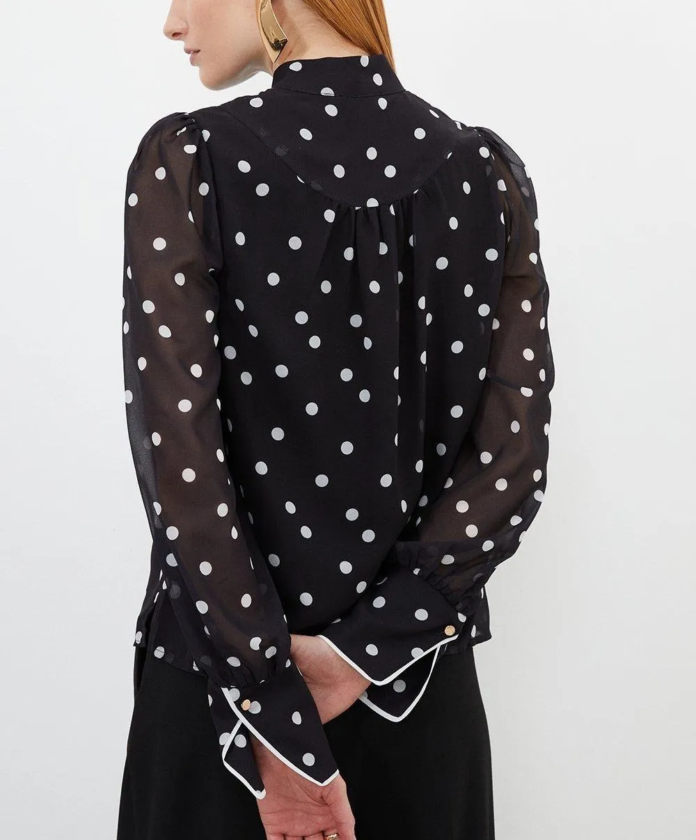 Karen Millen  |Dots Casual Style Long Sleeves Party Style Office Style